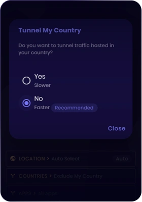 Exclude country screenshot