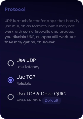 Protocols screenshot