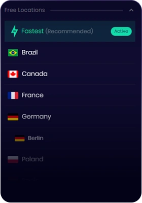 Servers list screenshot